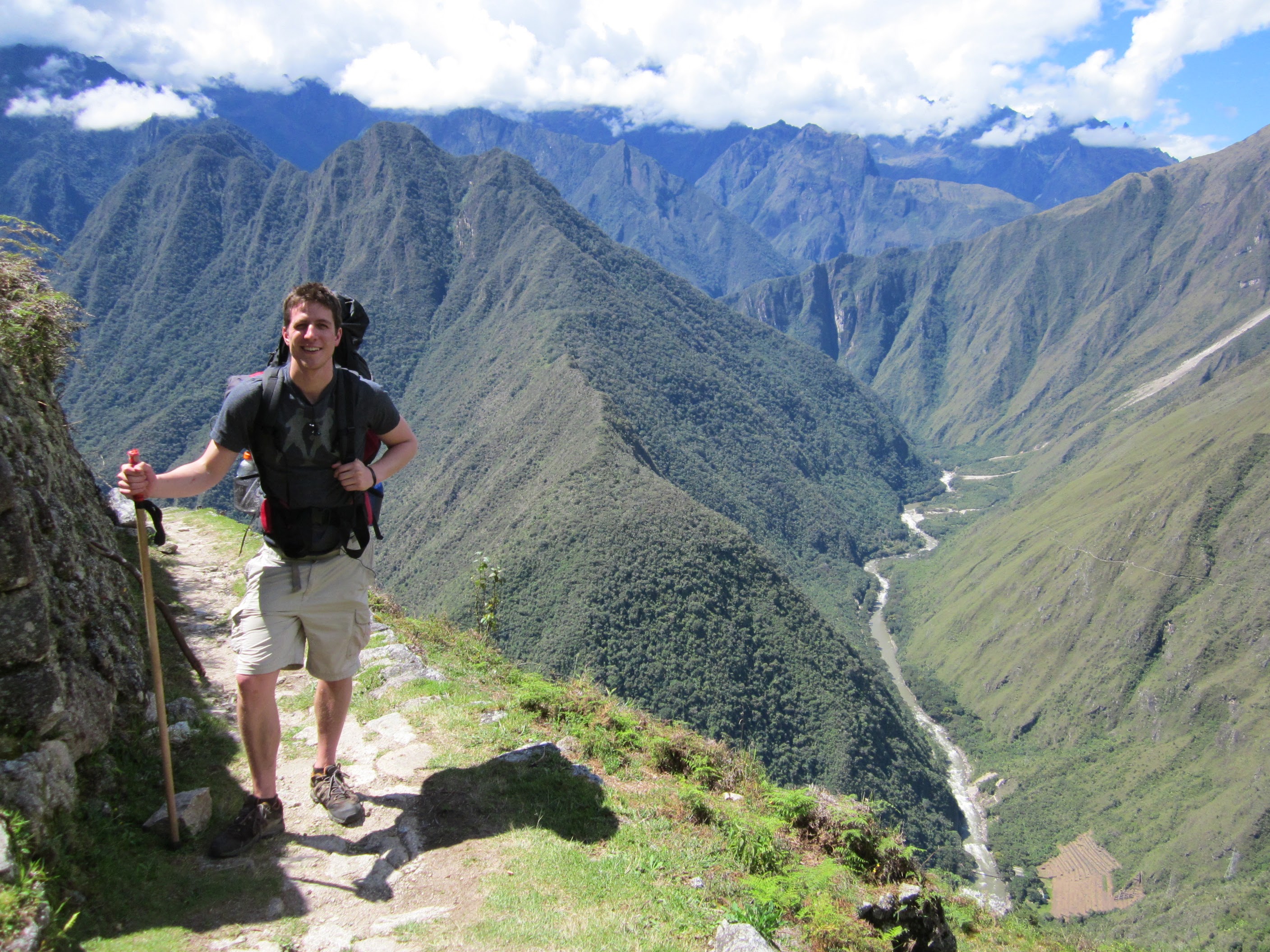 Brett hiking the Inca Trail in Peru